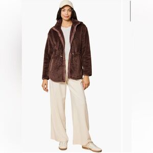 Softies Dream Plush Two Way Zip Jacket in Espresso